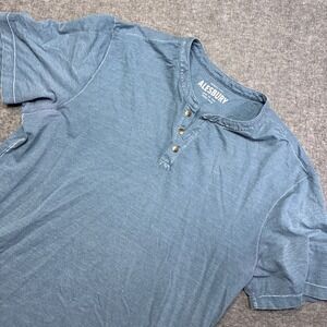 Alesbury Henley Shirt Men XL Blue Garment Dyed Short Sleeve MGK10250 Casual Peru